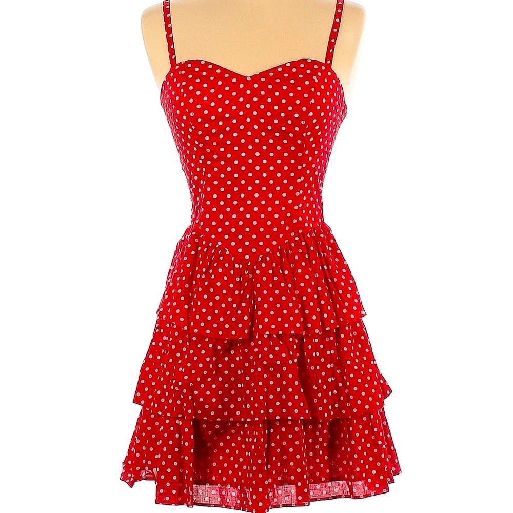 Red Polka Dot Tiered Sundress